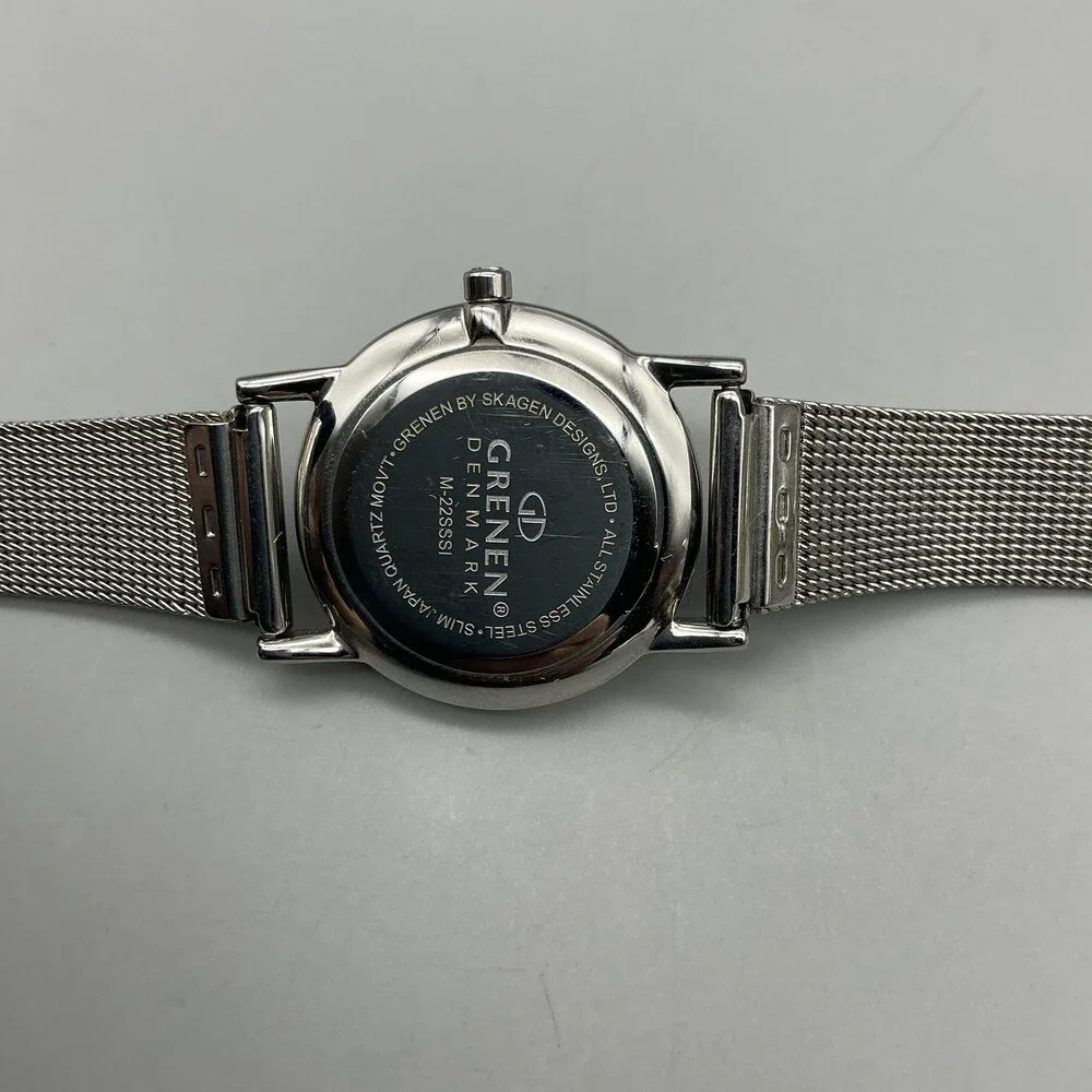 Grenen Womens Watch 27mm MOP Dial Stainless Mesh Band M225SSI New Battery